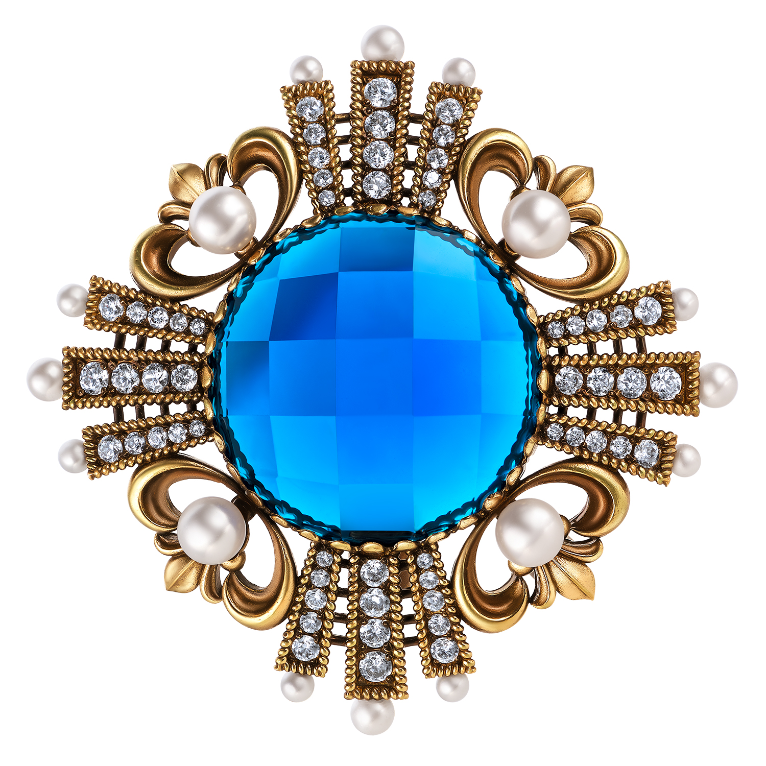 SP1854 PERLA BLU Broosh/Necklace ORDINE FIORENTINO