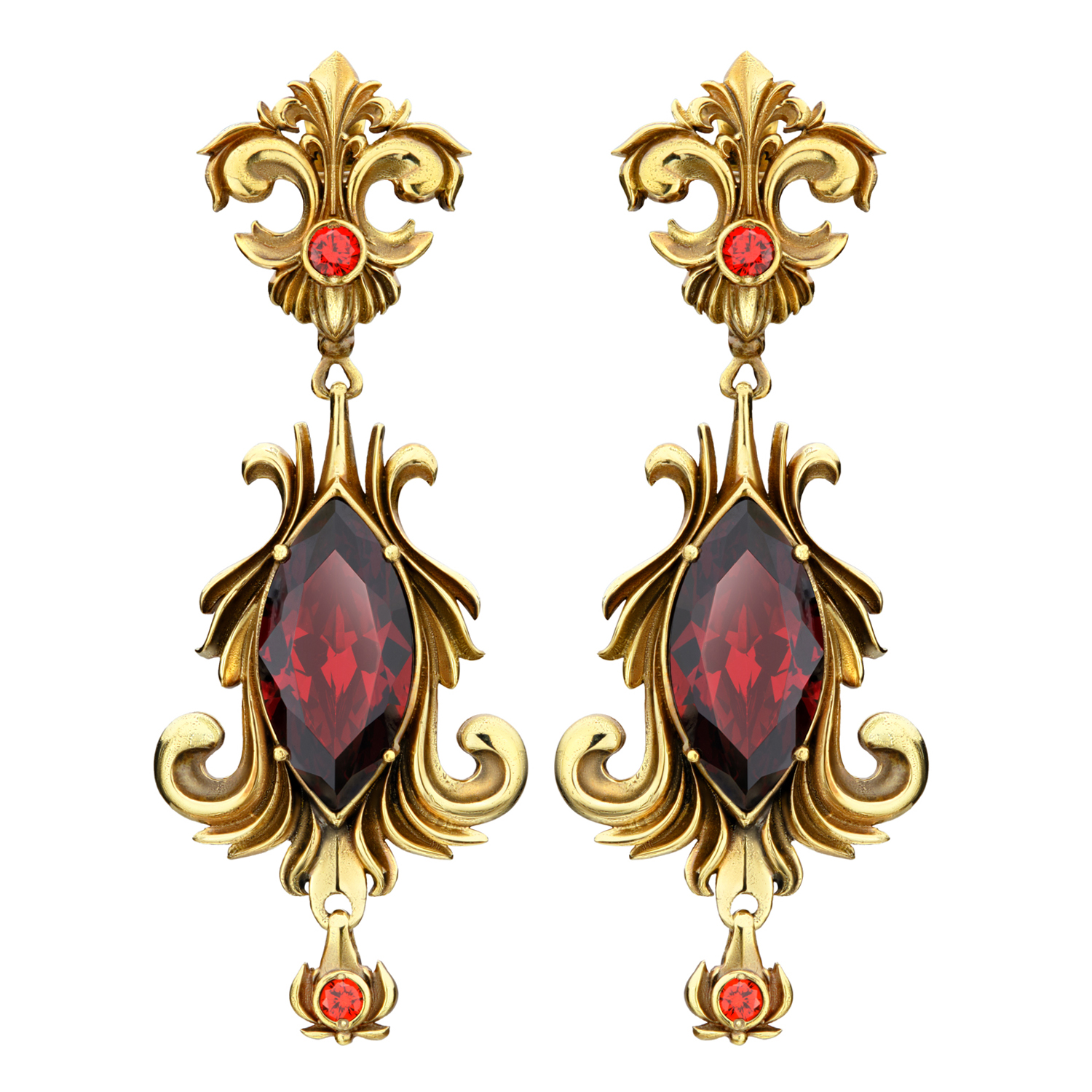 OR190520  Earings Barocco Granato