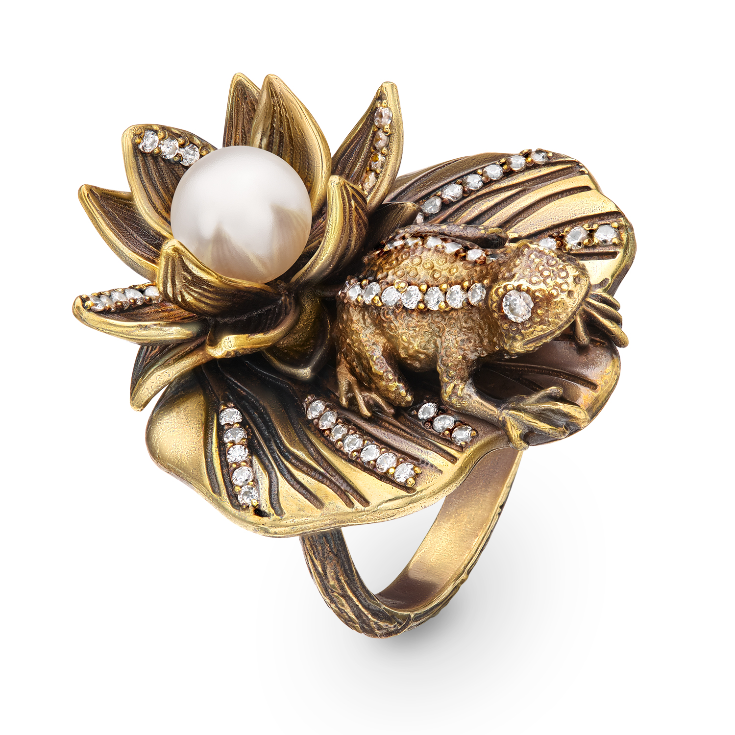 AN1702 PEARL Ring Rana di loto