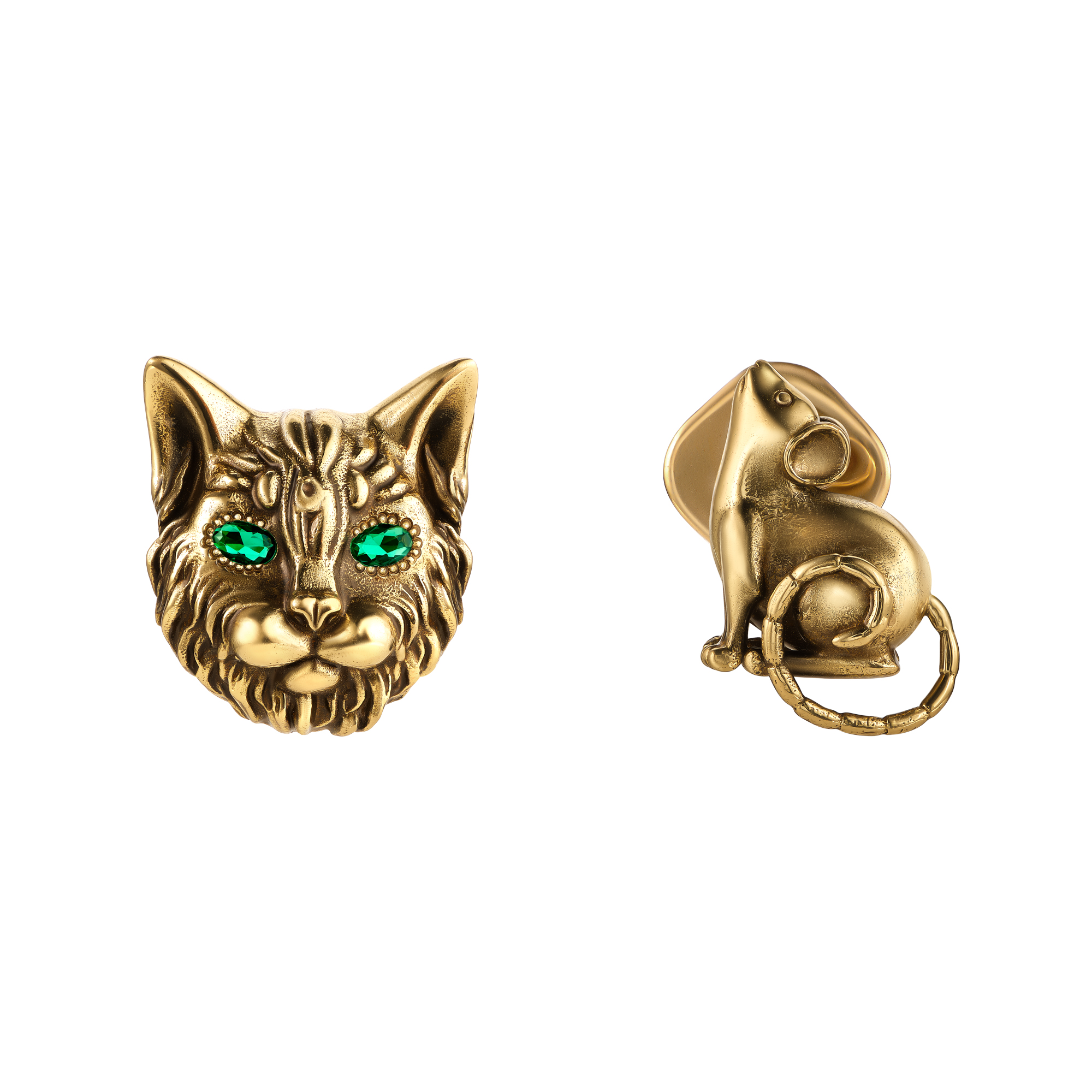 OR3202 Earings пусеты GATTO E TOPO
