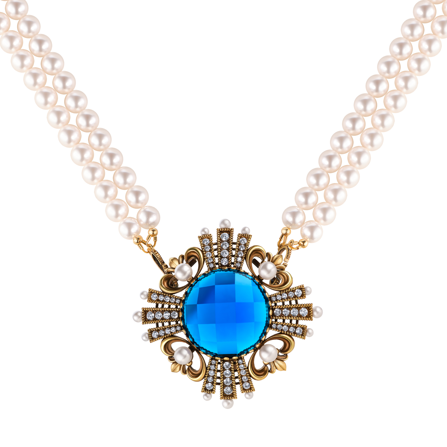 SP1854 PERLA BLU Necklace/Broosh ORDINE FIORENTINO