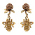 OR2104 CRYSTAL Earings пусеты Bumblebee sul trifoglio