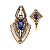 SP310721 TANZANITE Broosh/Necklace RAGNO ART DECO