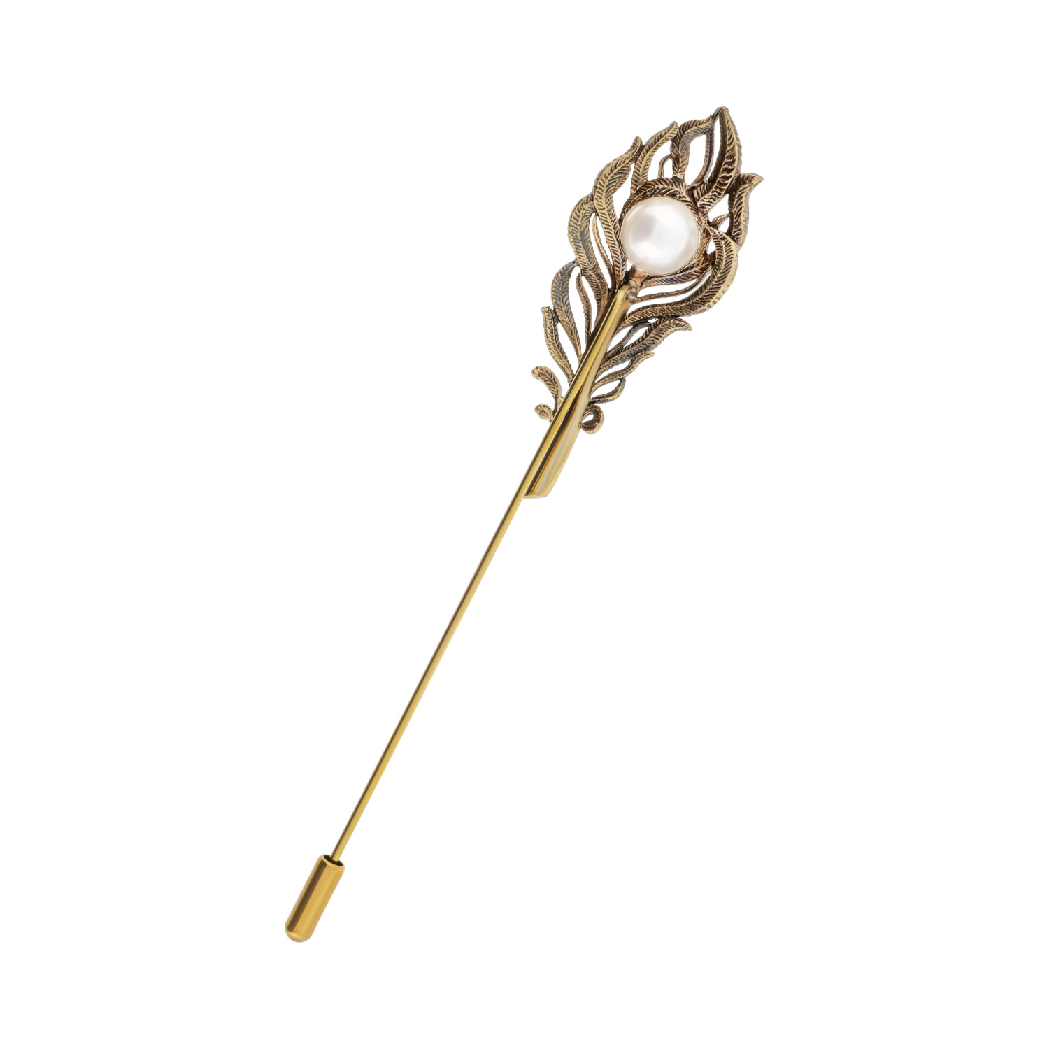 SP2907 PEARL Broosh feather with pearls