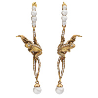 OR1702 PEARL Earings Rana su una canna OR1702 PEARL Earings Rana su una canna