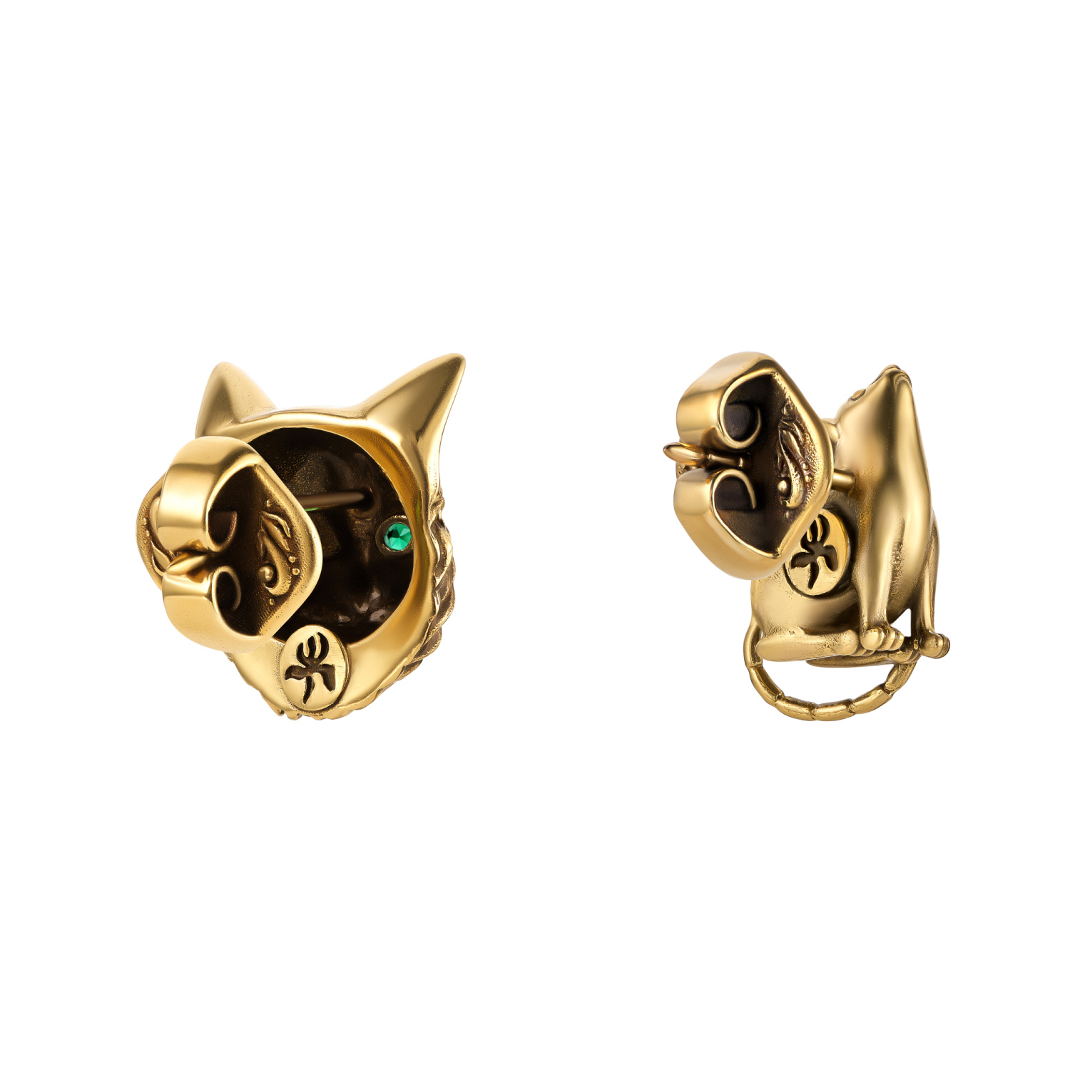 OR3202 Earings пусеты GATTO E TOPO