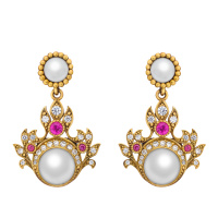 OR1306 Earings пусеты CORONA с подвеской